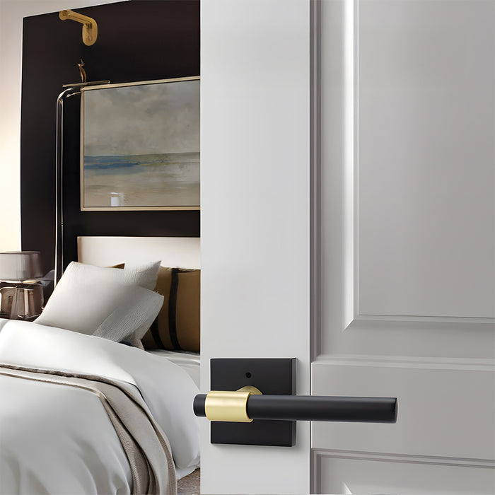 Zinc Alloy Black Gold Interior Door Handle Heavy Duty Door Lever