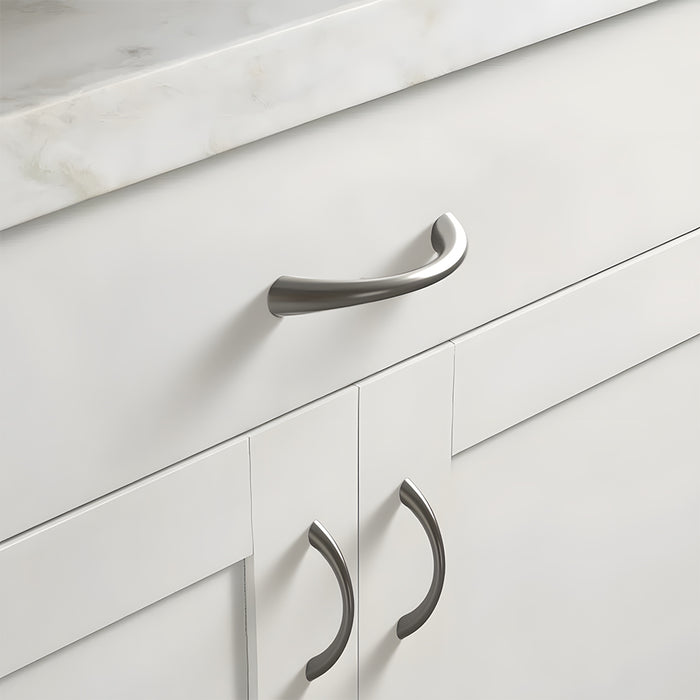 Solid Zinc Alloy Curved Cabinet Handles for Dresser Drawer