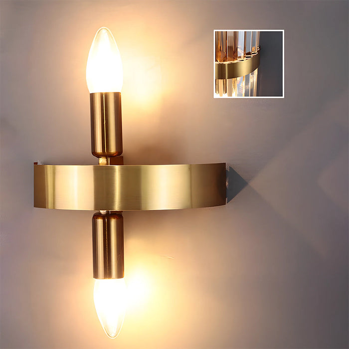 Decorative Ribbed Glass Wall Sconce for Bedroom