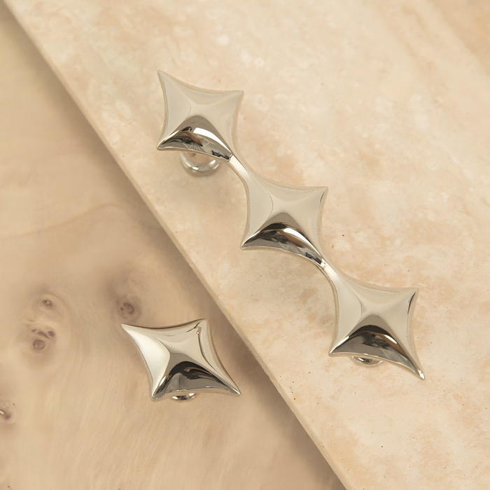 Vintage Antique Bronze Solid Brass Star Kitchen Handles & Knobs