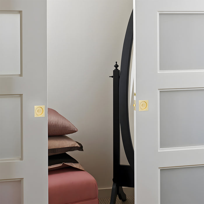 Square Pocket Door Lock with Pull