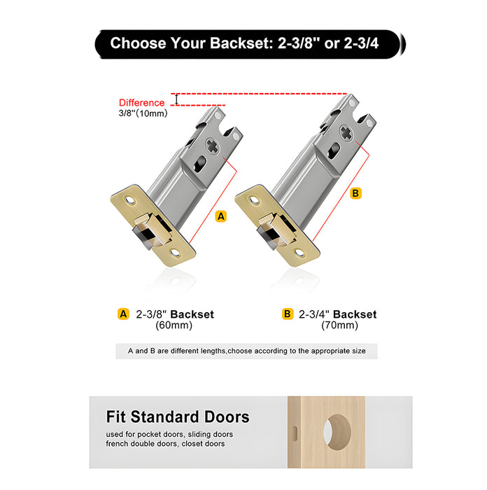 Square Pocket Door Lock with Pull