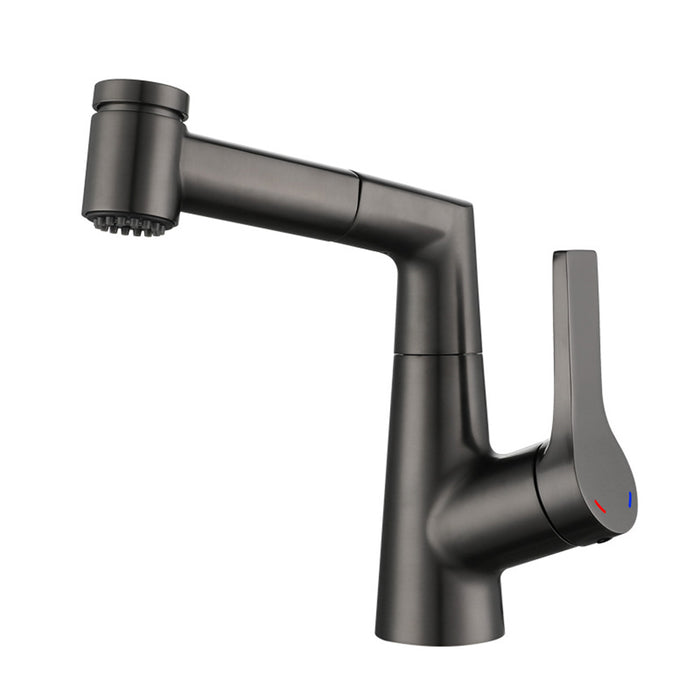 Single Hole Height Adjustable Pull Out Bathroom Faucets