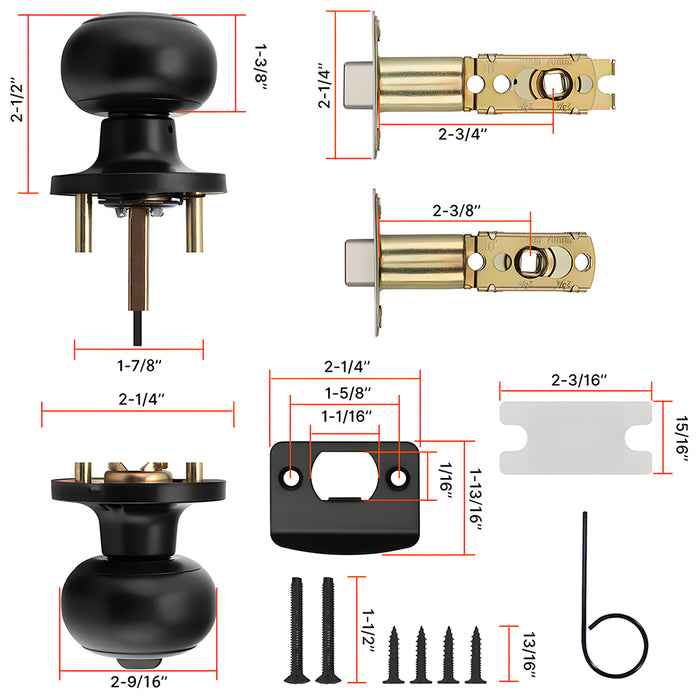 Keyless Round Dummy Passage Privacy Interior Door Knobs