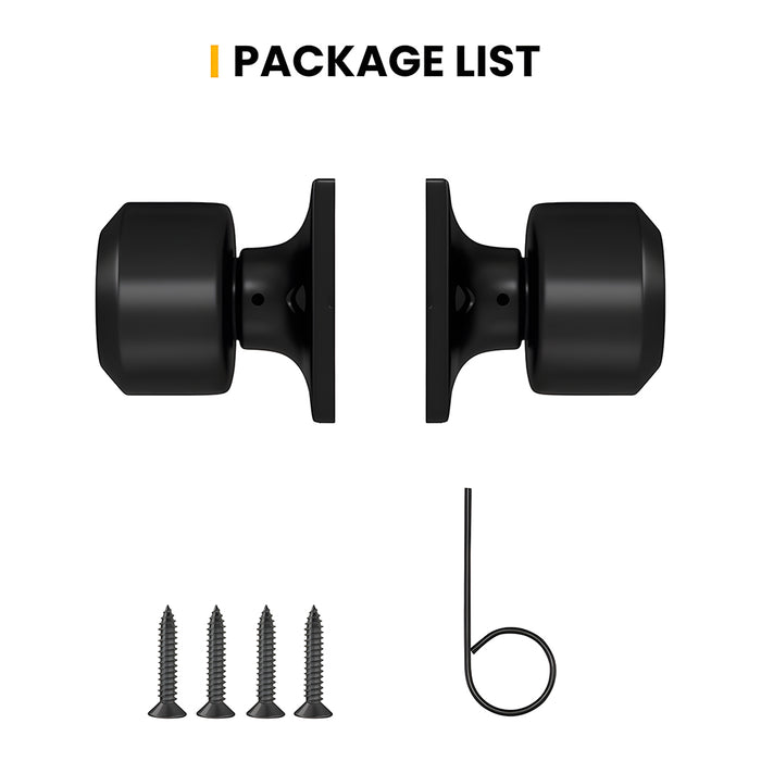 Black Simple Round Door Knob for Room