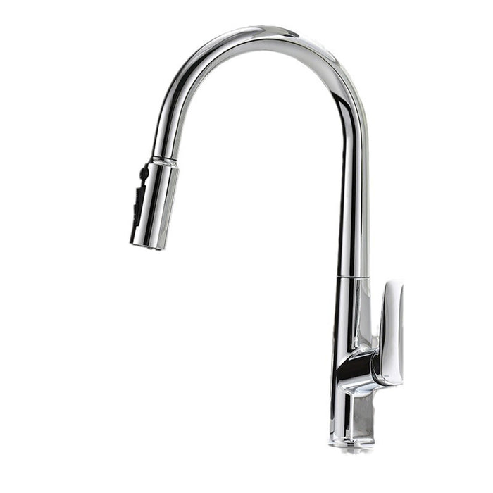 Deck Mounted Pull Out Hot Cold Mixer Kitchen Sink Faucet