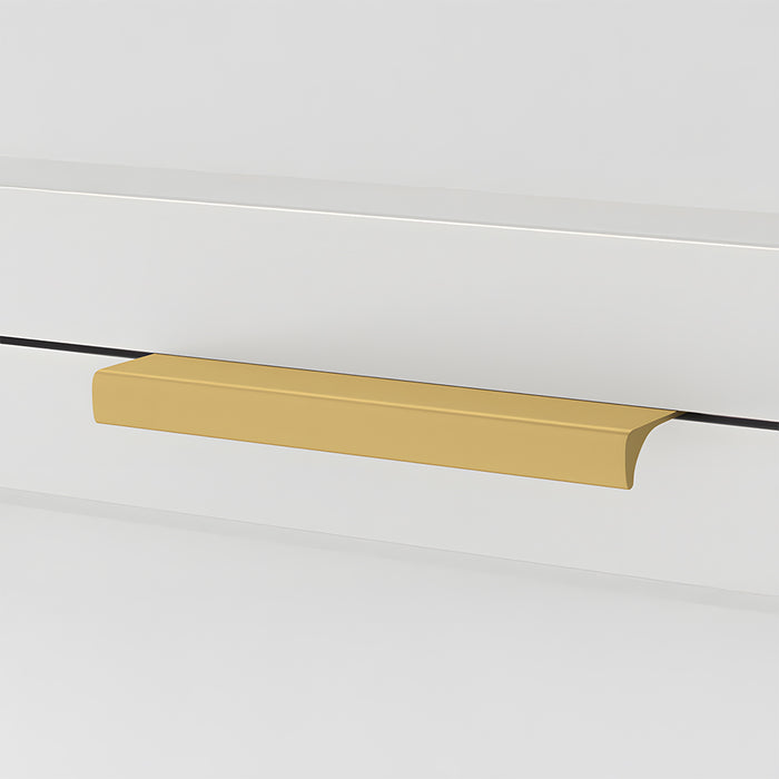 Modern Brushed Brass Finger Edge Pulls for Cabinets