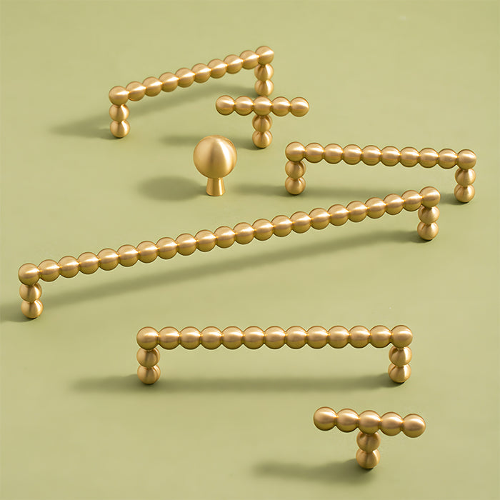 Vintage Spherical Brass Cabinet Handles