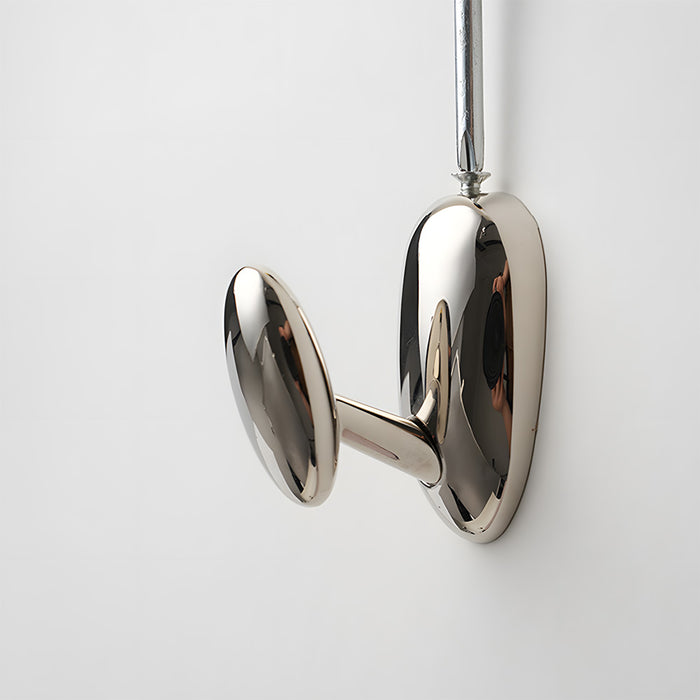 Modern Solid Brass Sculptural Pebble Coat & Towel Hooks