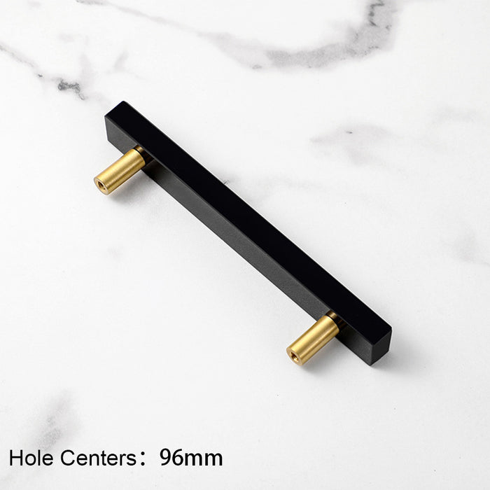 Nordic Light Luxury Marble Brass Square Cabinet Handles