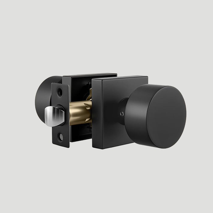 Modern Matte Black Passage Door Knob for Bedroom & Bathroom