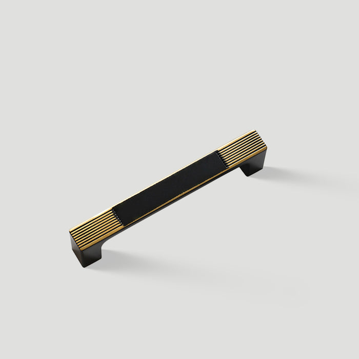 Square Textured Gold & Black Drawer Handles