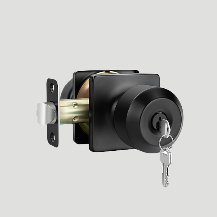 Exterior Entry Black Door Knob with Keys