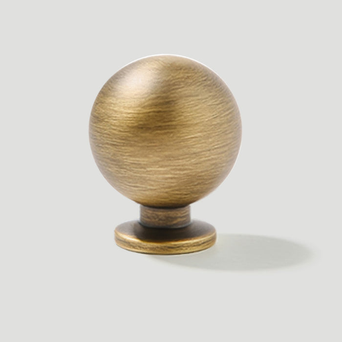 Vintage Bronze Solid Brass Single Hole Cabinet Knob with Backplate