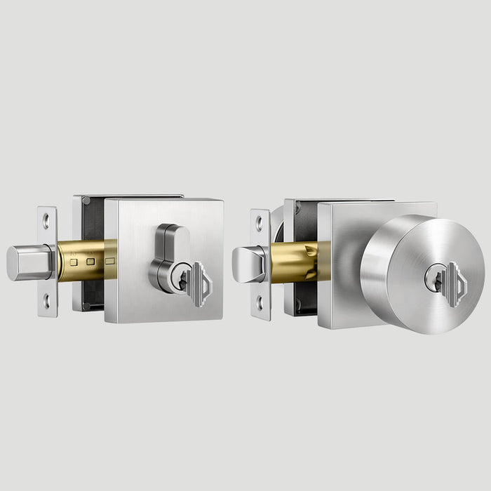 Matte Black & Brushed Nickel Entry Door Handle Set