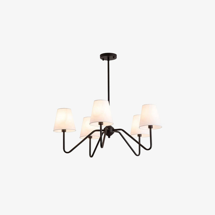 Modern Black Fabric Shade Chandelier