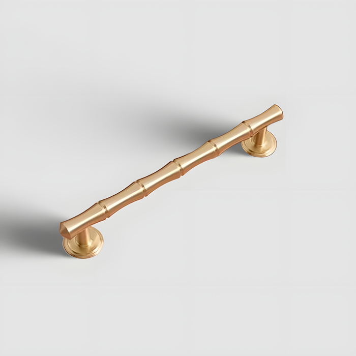 Bamboo Design Brass Gold Wardrobe Handle