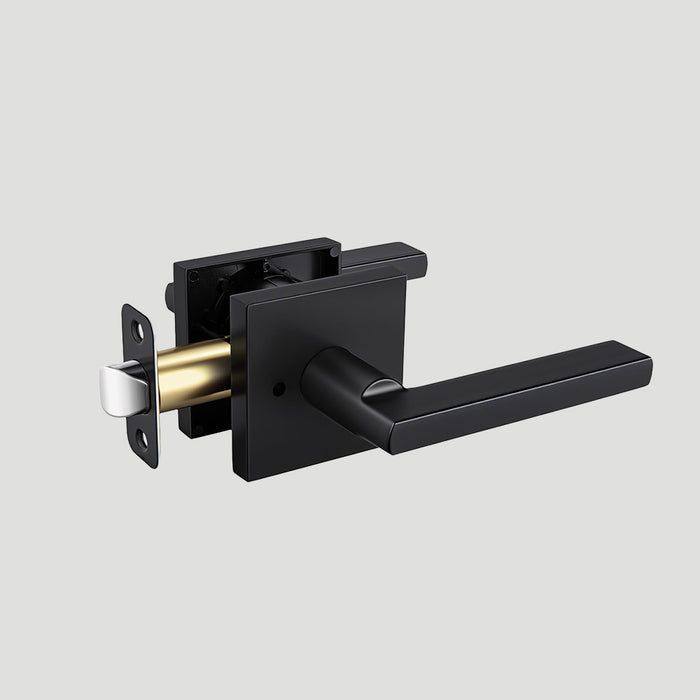 6 Pack Matte Black Privacy Door Handles For Bedroom & Bathroom