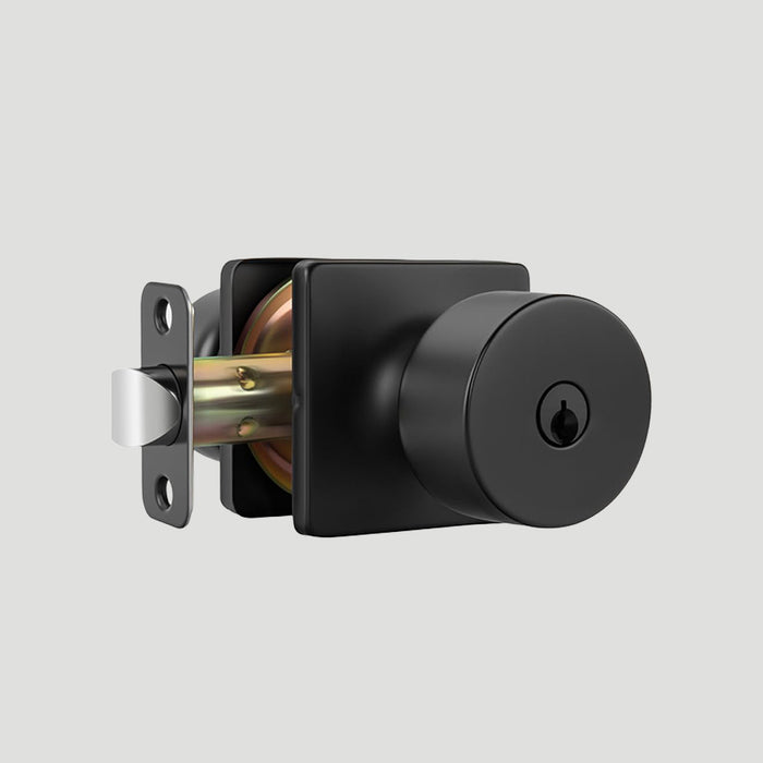 Matte Black Keyed-Alike Entry Door Knobs with Lock & Key