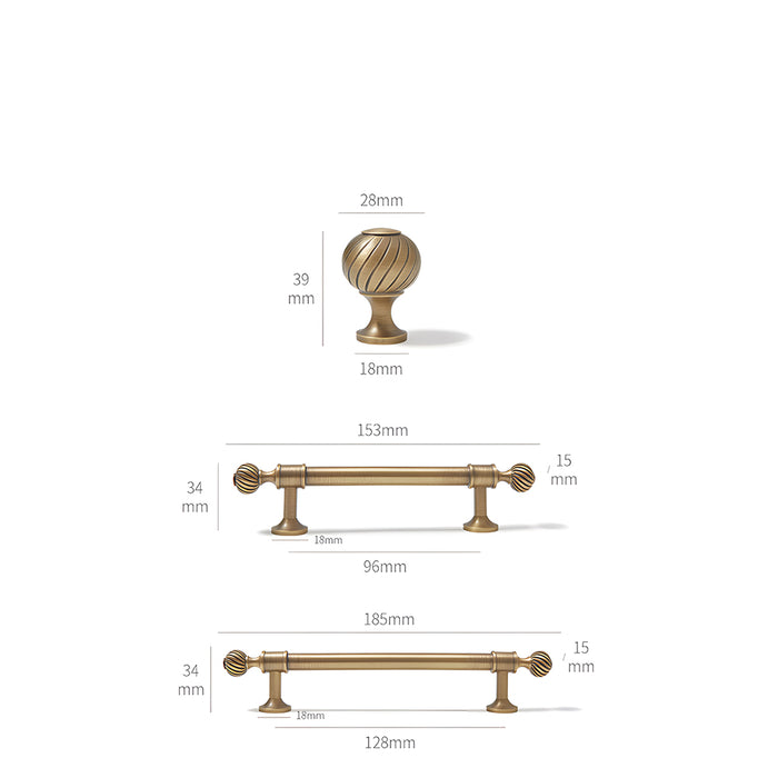 Antique Solid Brass Drawer Pulls Cabinet Handles