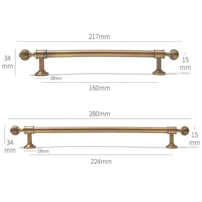 Antique Solid Brass Drawer Pulls Cabinet Handles