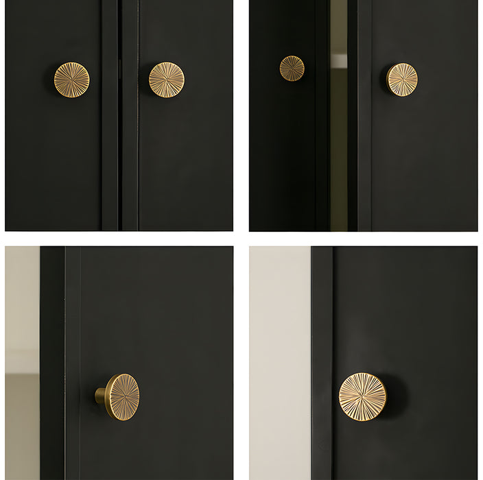 Retro Brass Semi Circle Textured Cabinet Handles