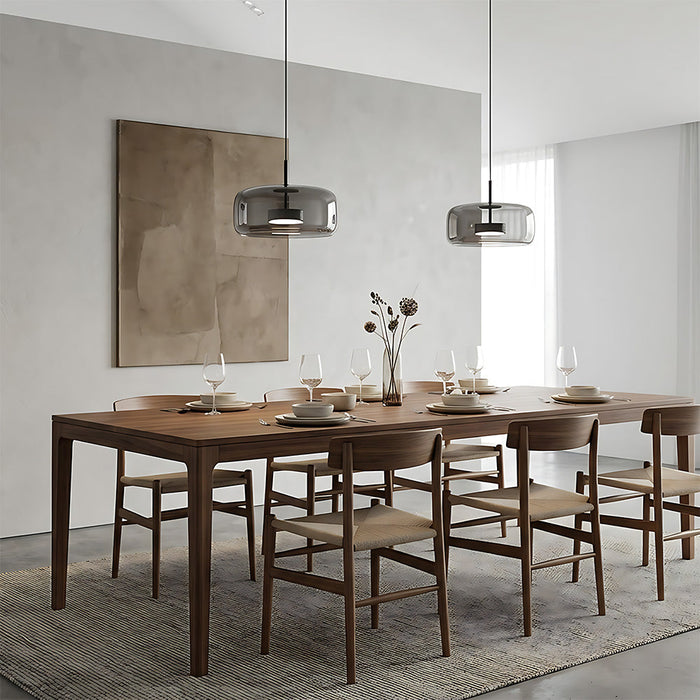 Modern Glass Pendant Lights in Amber or Smoked Glass