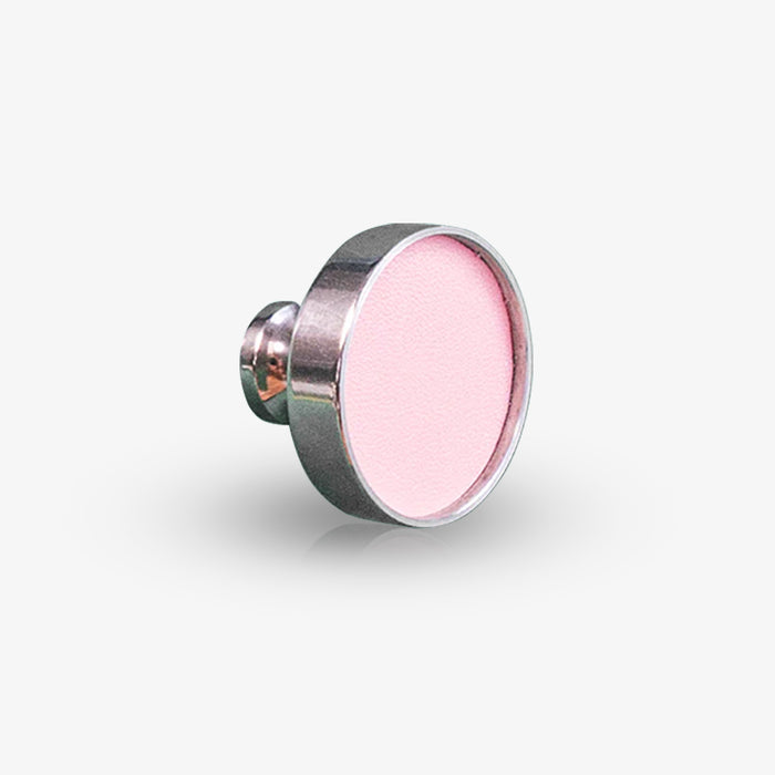 Colorful Leather Stainless Steel Cabinet Knob