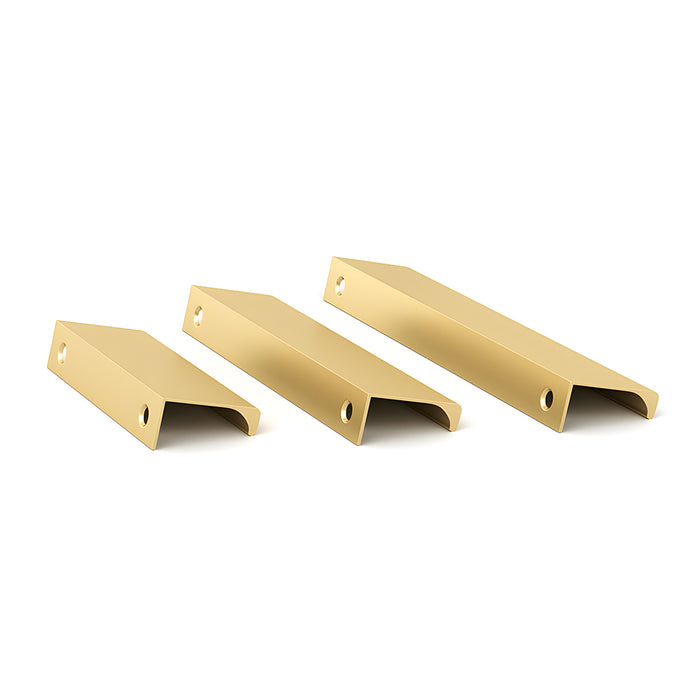 Modern Brushed Brass Finger Edge Pulls for Cabinets