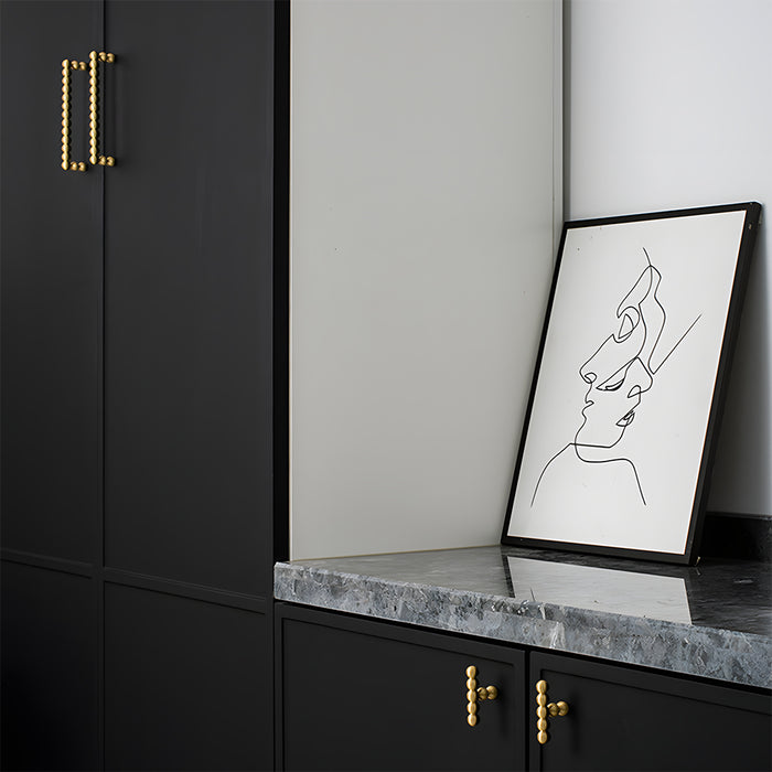 Vintage Spherical Brass Cabinet Handles