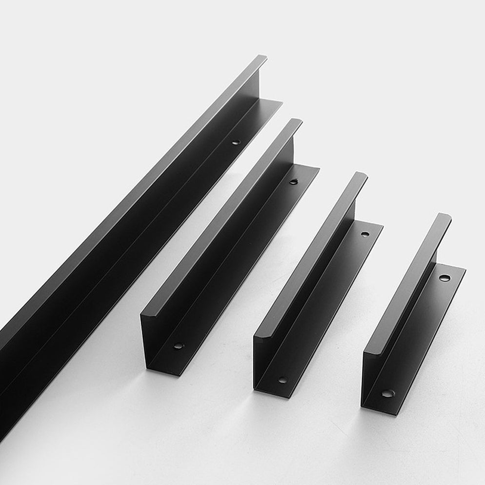 Goldenwarm Modern Gold Black Kitchen Cupboard Cabinet Edge Pull Handles