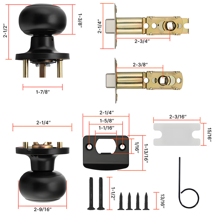Keyless Round Dummy Passage Privacy Interior Door Knobs