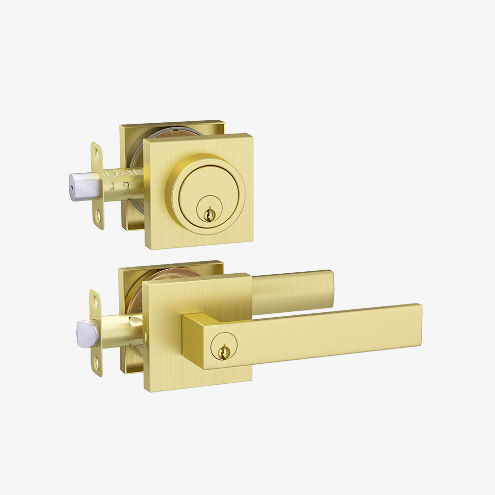 Exterior Entry Door Lock Handleset with Deadbolt | Goldenwarm