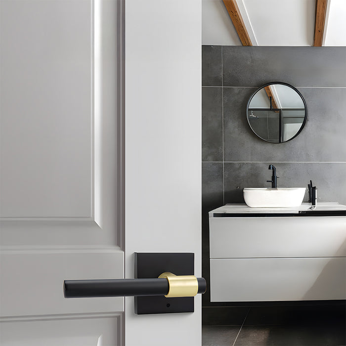 Zinc Alloy Black Gold Interior Door Handle Heavy Duty Door Lever