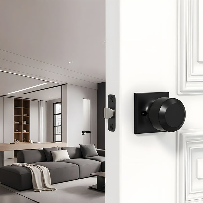 Black Simple Round Door Knob for Room