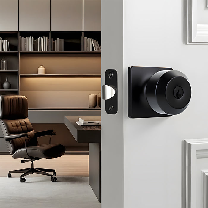 Black Simple Round Door Knob for Room