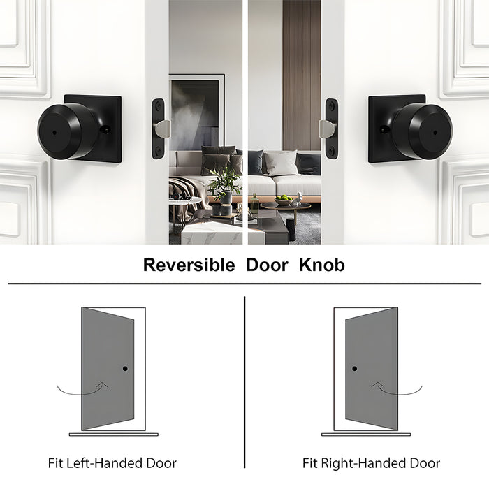 Black Simple Round Door Knob for Room