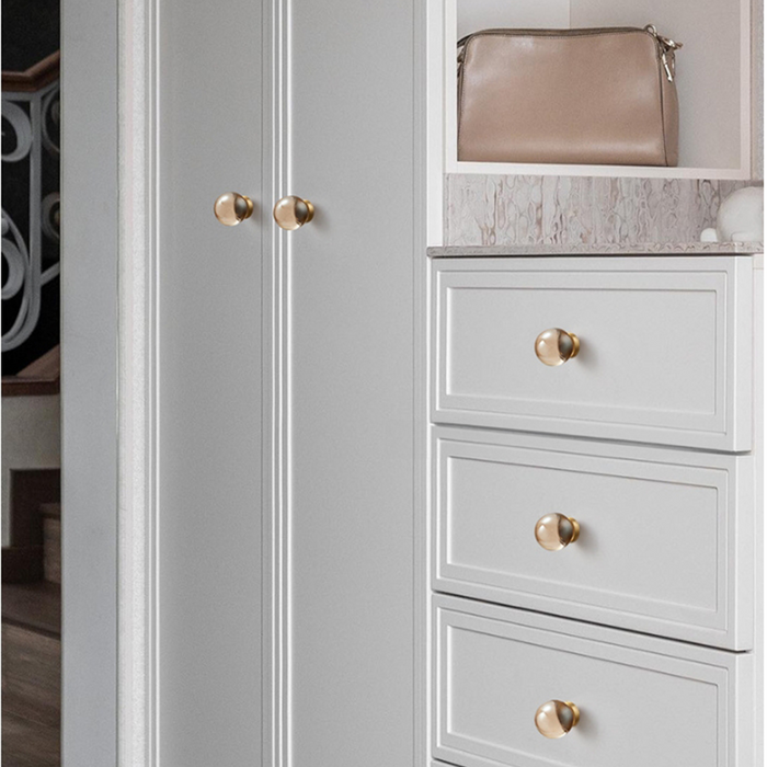 thumbnail image 2 of 25 Pack Champagne Bronze Cabinet Knobs - Round Zinc Alloy Drawer Pulls 1.26 Inch 2 of 10