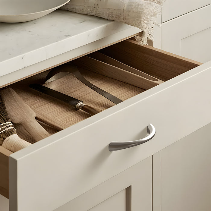 Solid Zinc Alloy Curved Cabinet Handles for Dresser Drawer