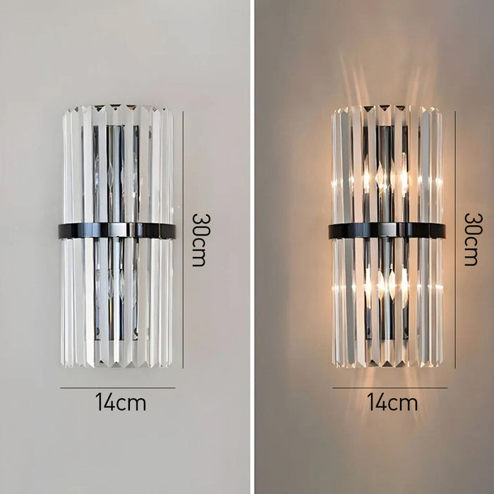 Decorative Ribbed Glass Wall Sconce for Bedroom