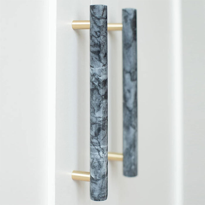 Modern Marble Brass Door Handle Wardrobe And Cabinet Pull