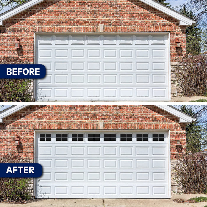 Amazon.com: Sanfurney Magnetic Garage Door Windows Panes Arch Style Pre-Cut  Faux Fake Decorative Window Decals for 2 car Garage Kit, 8 Sections 12.1