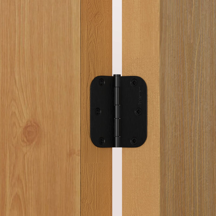 Matte Black 3.5 Inch with 5/8" Radius Corners Oil Interior Door Hinges