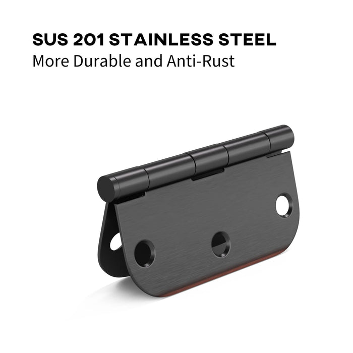 Stainless Steel 3.5 Inch with 5/8" Radius Corners Oil Rubbed Bronze Interior Door Hinges