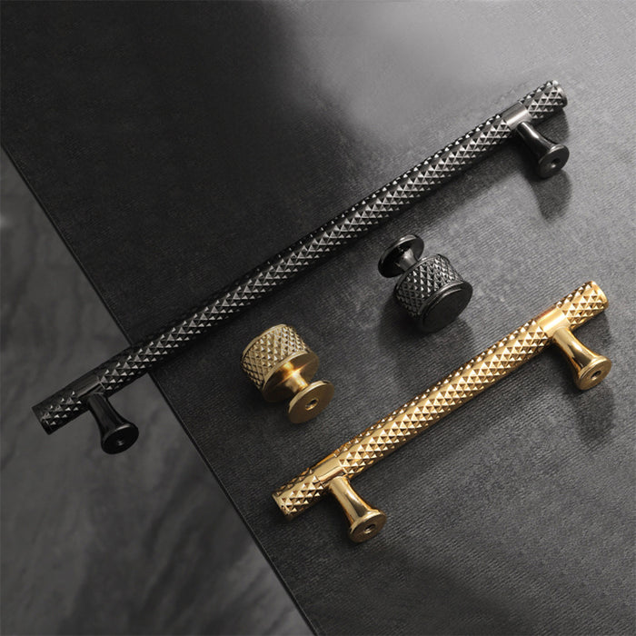 Shiny Solid Modern Zinc Alloy Titanium Black Gold Door Handles