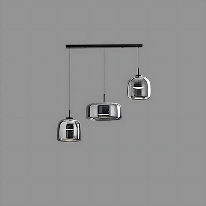 Modern Glass Pendant Lights in Amber or Smoked Glass