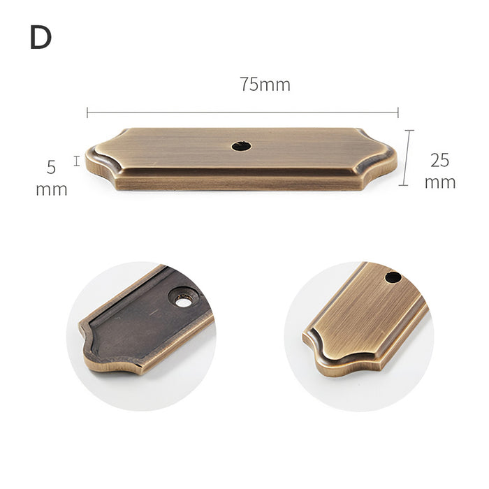 Vintage Bronze Solid Brass Single Hole Cabinet Knob with Backplate