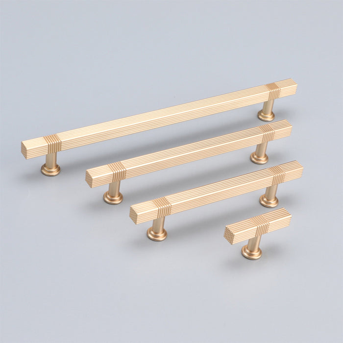 Modern Solid Thickened Zinc Alloy Square Stripe Cabinet and Drawer Handles