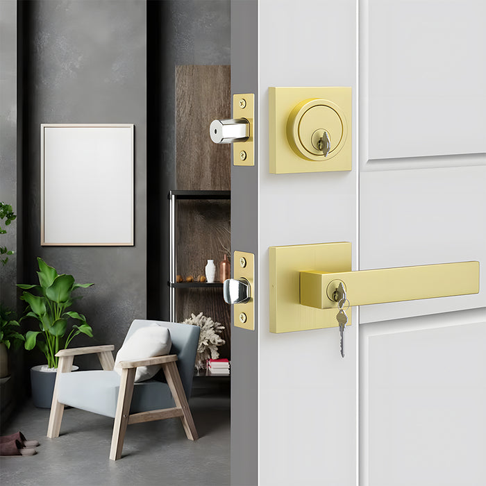 Exterior Entry Door Lock Handleset with Deadbolt