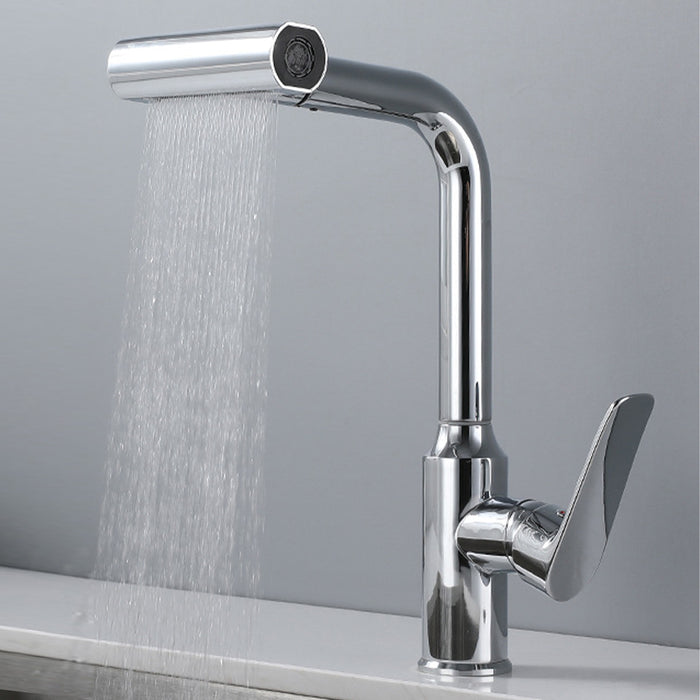 4 Modes Rainfall Deck Mounted Pull-Out Kitchen Faucet